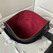 Dettagli perfetti Borsa Replica 1:1 hobo in pelle di vitello media nera AS4339