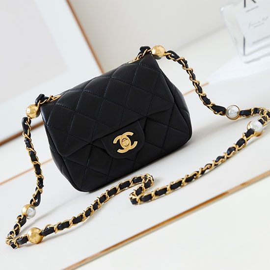 Dettagli perfetti Borsa Replica 1:1 Mini Flap AS4946 nera