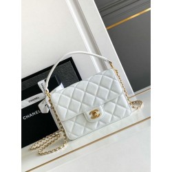 Dettagli perfetti Borsa piccola con patta e manico superiore AS4038 Bianco