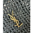 Dettagli perfetti Borsa YSL Saint Laurent Oxalis in rafia macramè nera