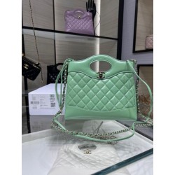 Dettagli perfetti Shiny Lambskin 31 Mini Shopping Bag AS4133 Verde