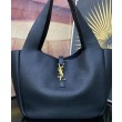 Dettagli perfetti YSL Saint Laurent Bea Tote In Pelle Granulata Nero