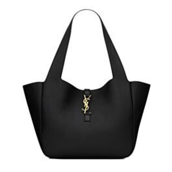 Dettagli perfetti YSL Saint Laurent Bea Tote In Pelle Granulata Nero