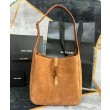 Dettagli perfetti YSL Saint Laurent Le 5 A 7 Supple Small In Pelle Scamosciata Caffè