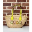 Gucci Mini Borsa in paglia con logo Gucci 782381 Giallo