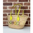 Gucci Mini Borsa in paglia con logo Gucci 782381 Giallo