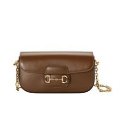 Bora Pari all'originale replica a tracolla piccola Gucci Horsebit 1955 735178 Caffè