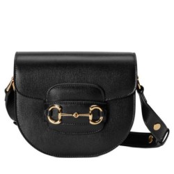 Replica Perfette Borsa mini arrotondata Gucci Horsebit 1955 760191 Nera imitazioni