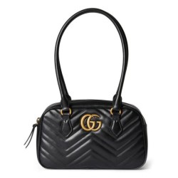 Borse Firmate Replica piccola con manico superiore Gucci GG Marmont 795199 Nera