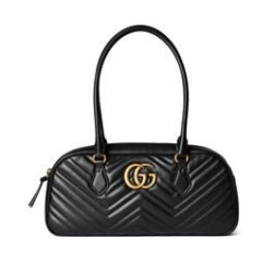 Borsa media con manico superiore Gucci GG Marmont 795218 Nera