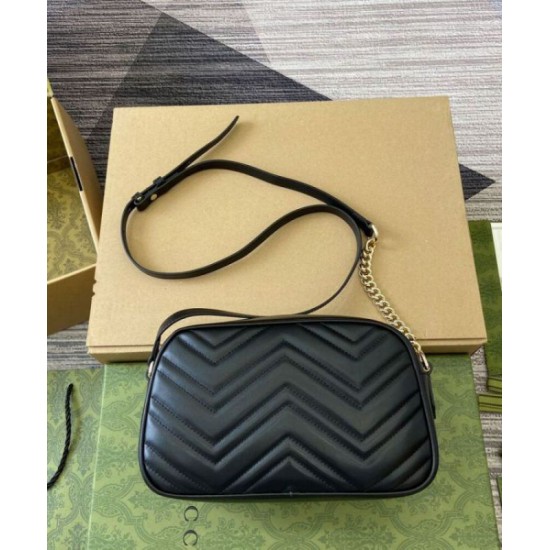 Borsa a tracolla Gucci GG Marmont piccola 798715 Nero Replica qualità specchio Replica Perfette Borsa a tracolla Gucci GG Marmont piccola 798715 Nero imitazioni