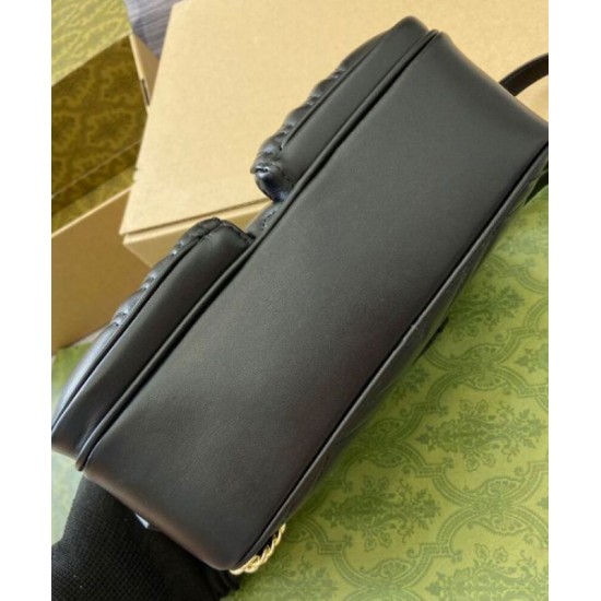 Borsa a tracolla Gucci GG Marmont piccola 798715 Nero Replica qualità specchio Replica Perfette Borsa a tracolla Gucci GG Marmont piccola 798715 Nero imitazioni