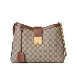Borsa a tracolla Gucci Padlock GG media 795113 Caffè