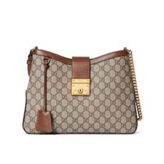 Replica Perfette Borsa a tracolla Gucci Padlock GG media 795113 Caffè imitazioni