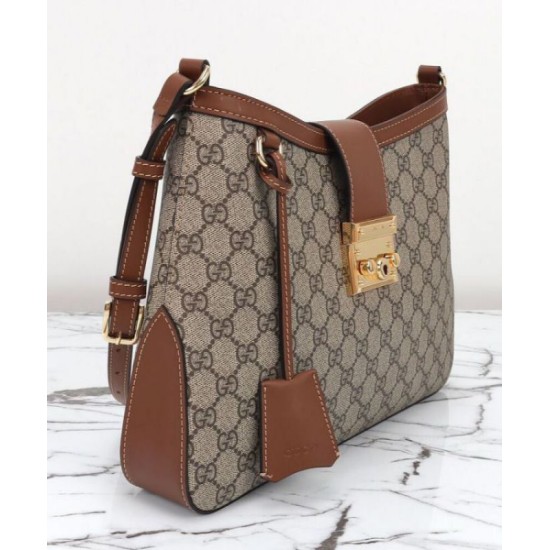 Replica Perfette Borsa a tracolla Gucci Padlock GG media 795113 Caffè imitazioni