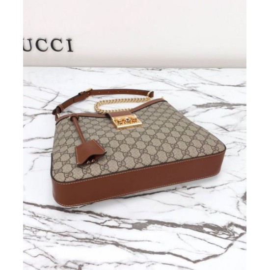 Replica Perfette Borsa a tracolla Gucci Padlock GG media 795113 Caffè imitazioni