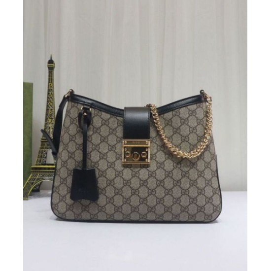 Borse Replica a tracolla Gucci Padlock GG media 795113 Nero qualità specchio Replica Perfette Borse a tracolla Gucci Padlock GG media 795113 Nero imitazioni