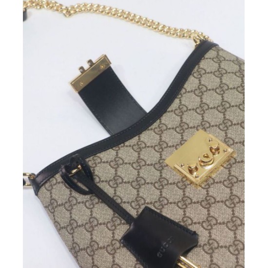 Borse Replica a tracolla Gucci Padlock GG media 795113 Nero qualità specchio Replica Perfette Borse a tracolla Gucci Padlock GG media 795113 Nero imitazioni