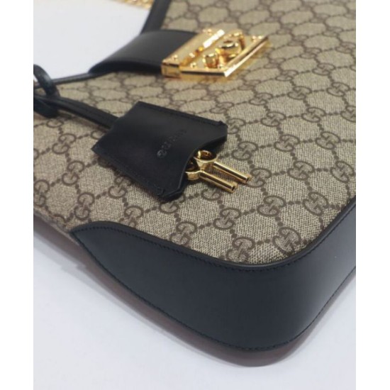 Borse Replica a tracolla Gucci Padlock GG media 795113 Nero qualità specchio Replica Perfette Borse a tracolla Gucci Padlock GG media 795113 Nero imitazioni