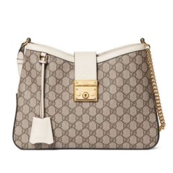 Replica Perfette Imitazioni borse griffate a tracolla Gucci Padlock GG media 795113 Crema imitazioni