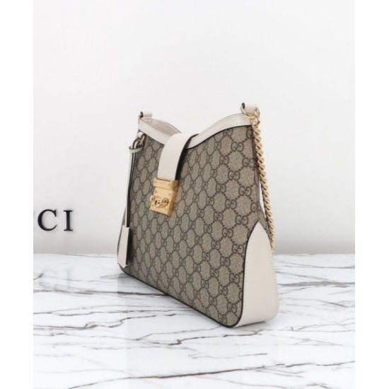Replica Perfette Imitazioni borse griffate a tracolla Gucci Padlock GG media 795113 Crema imitazioni