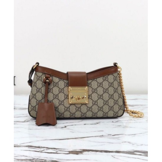 Replica Perfette Qualità superiore replica a tracolla piccola Gucci Lucchetto 811705 Caffè imitazioni