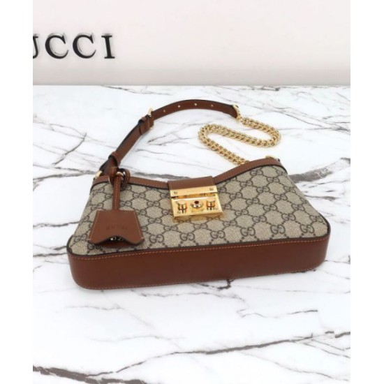 Replica Perfette Qualità superiore replica a tracolla piccola Gucci Lucchetto 811705 Caffè imitazioni