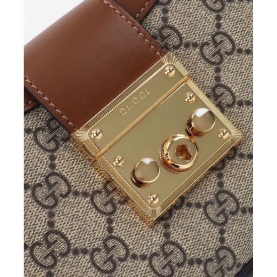 Replica Perfette Qualità superiore replica a tracolla piccola Gucci Lucchetto 811705 Caffè imitazioni