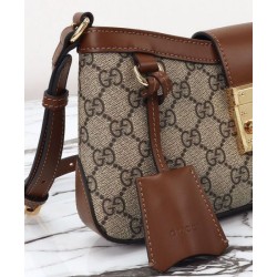 Qualità superiore replica a tracolla piccola Gucci Lucchetto 811705 Caffè