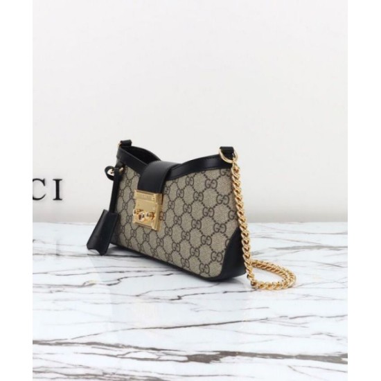 Replica Perfette Borsa a tracolla piccola Gucci Lucchetto 811705 Nera imitazioni