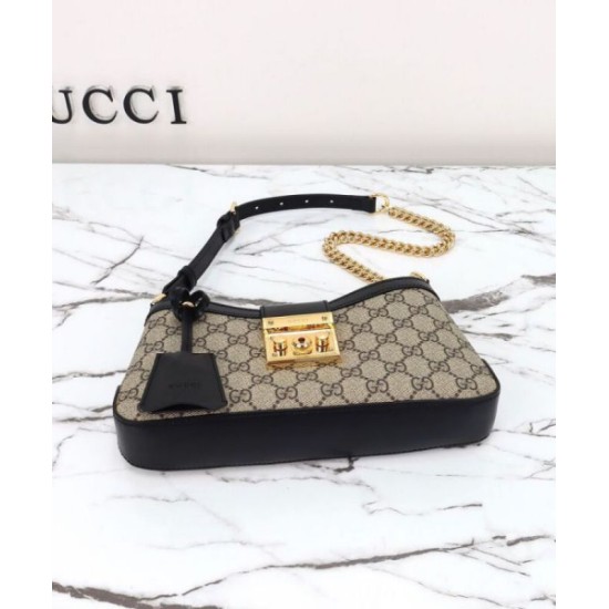 Replica Perfette Borsa a tracolla piccola Gucci Lucchetto 811705 Nera imitazioni
