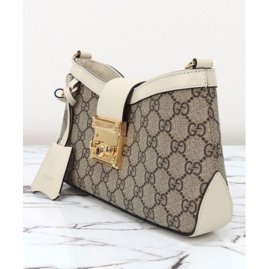 Replica Perfette Borsa a tracolla piccola Gucci Lucchetto 811705 Crema imitazioni