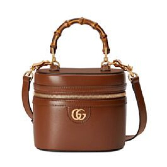 Replica Perfette Gucci Mini Qualità superiore replica a tracolla in bambù 760200 Caffè imitazioni