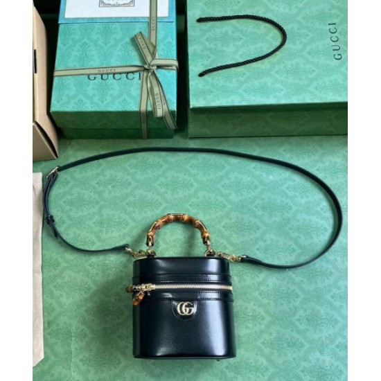 Replica Perfette Gucci Mini Borsa a tracolla in bambù 760200 Nero imitazioni