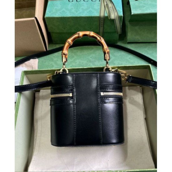 Replica Perfette Gucci Mini Borsa a tracolla in bambù 760200 Nero imitazioni