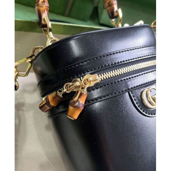 Replica Perfette Gucci Mini Borsa a tracolla in bambù 760200 Nero imitazioni