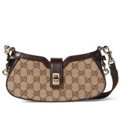 Replica Perfette Borse  Alta Qualità a tracolla mini Gucci Moon Side 786015 Caffè scuro imitazioni