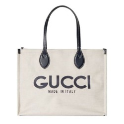 Imitazioni borse griffate tote media Gucci con stampa Gucci 772176 Nera