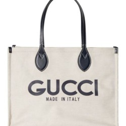 Replica Perfette Imitazioni borse griffate tote media Gucci con stampa Gucci 772176 Nera imitazioni