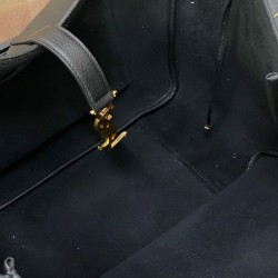 Dettagli perfetti YSL Saint Laurent Bea Tote In Pelle Granulata Nero Replica qualità specchio Replica Perfette Dettagli perfetti YSL Saint Laurent Bea Tote In Pelle Granulata Nero imitazioni