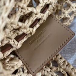 YSL Saint Laurent Oxalis Borse Firmate Replica In Rafia Macrame Albicocca qualità specchio Replica Perfette YSL Saint Laurent Oxalis Borse Firmate In Rafia Macrame Albicocca imitazioni