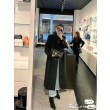 Imitazione Borsa con patta in pelle di agnello nera AS3791