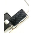 Imitazione Borsa con patta in pelle di agnello nera AS3791