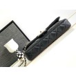 Imitazione Borsa con patta in pelle di agnello nera AS3791