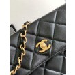 Imitazione Borsa Hobo in pelle di agnello Nero AS4777