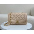Imitazione Borse Firmate Replica vintage con patta in pelle di agnello Beige A2221