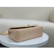 Imitazione Borse Firmate Replica vintage con patta in pelle di agnello Beige A2221