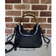 Imitazione Gucci Diana piccola tracolla in bambù borsa Nero