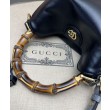 Imitazione Gucci Diana piccola tracolla in bambù borsa Nero