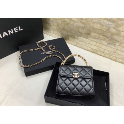 Imitazione Mini pochette con manico con catena nera AP2945